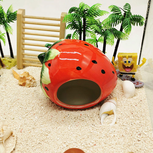 【草莓房子-蜗居天下】寄居蟹躲避屋躲藏洞穴 宠物饲养箱造景装饰 - 图2