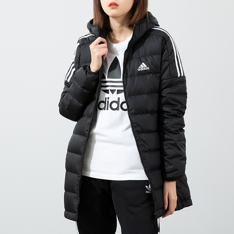 Adidas阿迪达斯羽绒服女官方旗舰正品冬季新款女士中长款保暖棉服