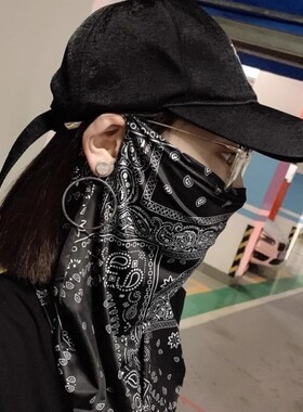 沙漠防沙面罩专用防晒徒步男女防风冰丝挂耳遮阳夏天旅游面巾装备