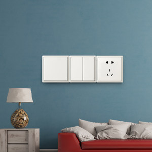 天基TJ开关简约16A空调插座雅白五孔带usb家用多控墙壁86型面盖板