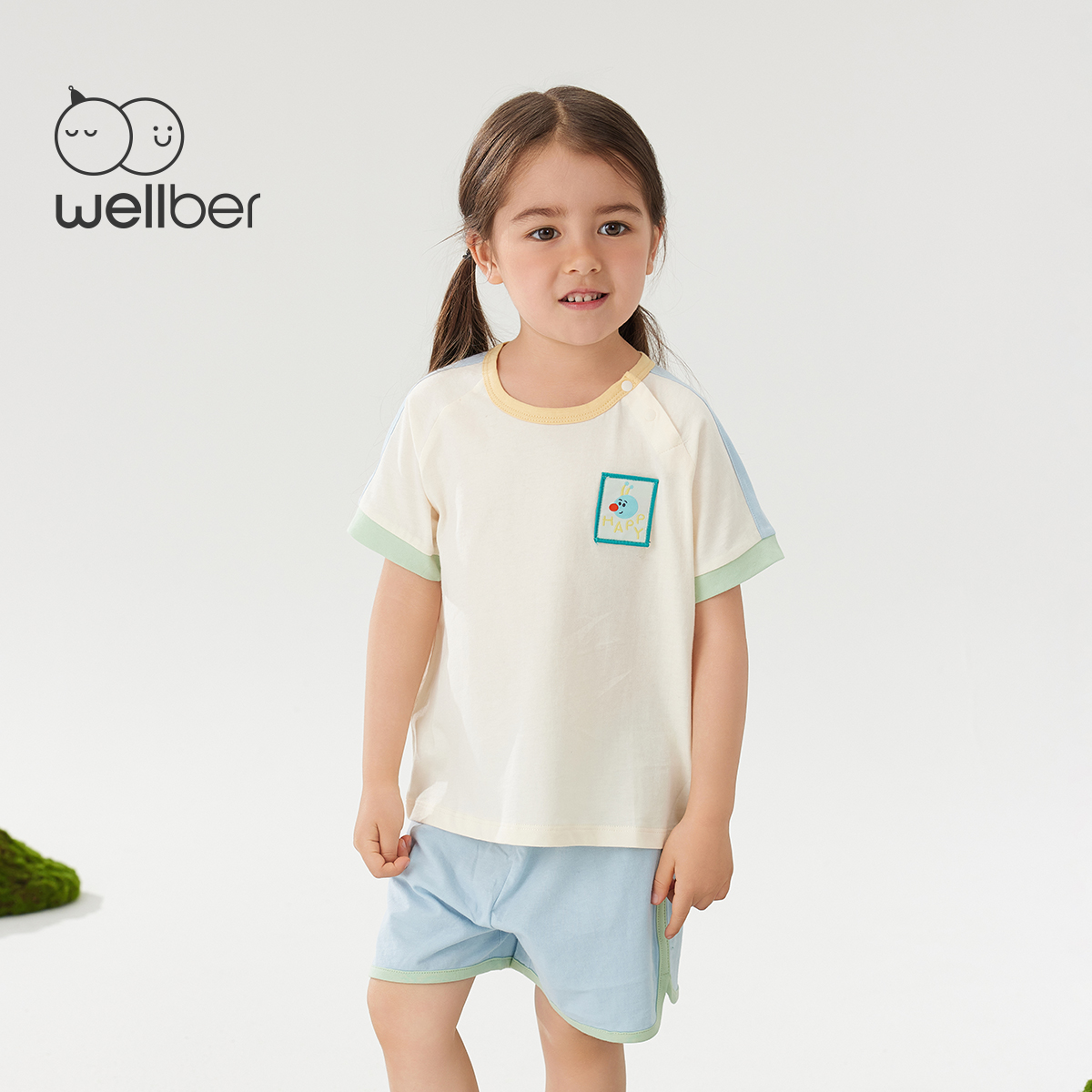 威尔贝鲁儿童套装夏季短袖宝宝2023新款衣服男童女童洋气时髦童装