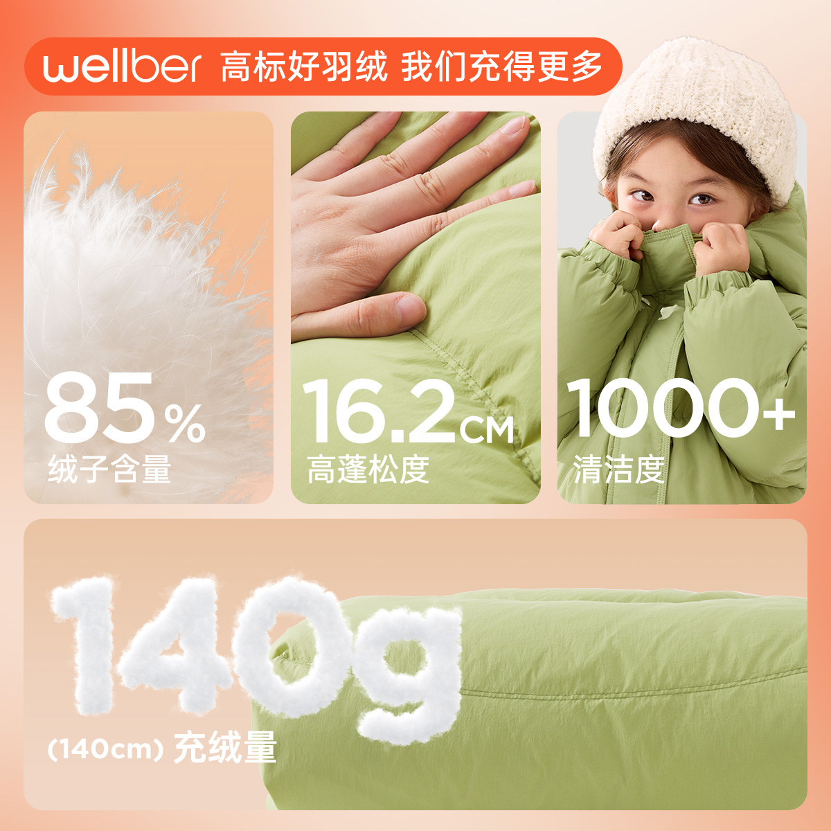 威尔贝鲁儿童羽绒服三防冬季男童女童保暖冬装宝宝红色拜年服加厚,淘宝优惠券,粉丝福利购,淘宝优惠卷