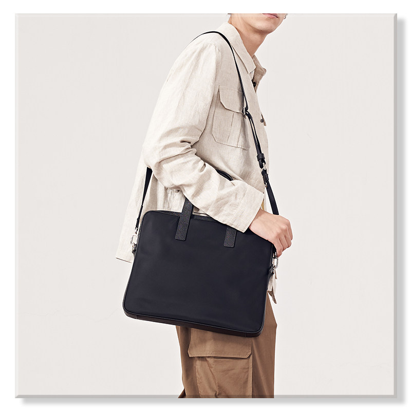 bfs男商务简约手提帆布13寸公文包 bfs男士包袋
