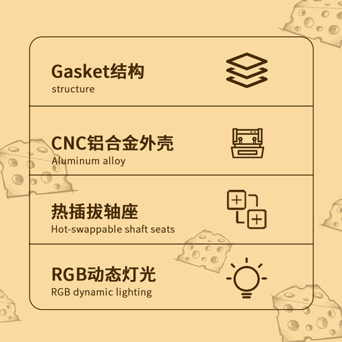 Черная jue ac067 сырная тема Индивидуальная механическая клавиатура игра прокладка Структура прокладка горячая вставка проводная свет 氪