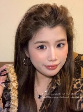 复古豹纹大波浪发箍女高颅顶头箍