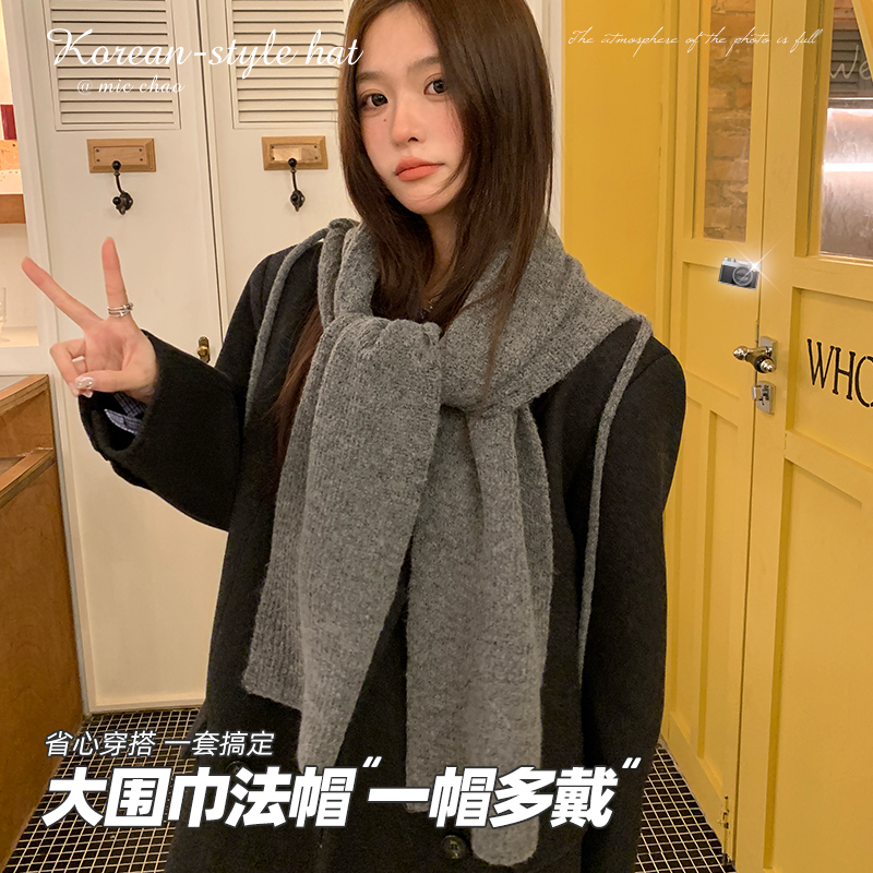 巴拉克拉法帽子女秋冬显脸小保暖护耳帽子围巾一体两件套2025新款 - 图1