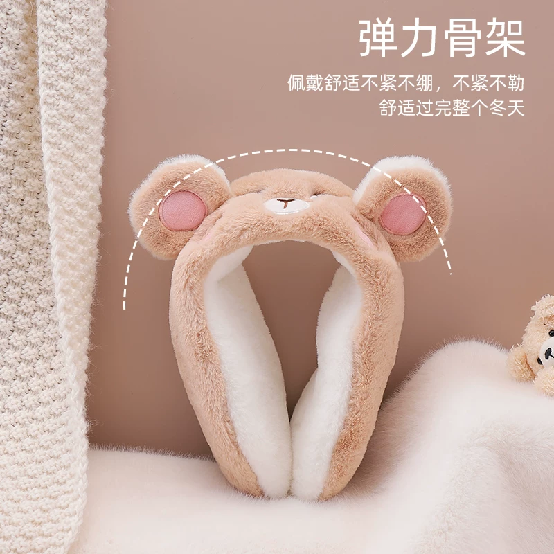 Теплые зимние мультяшные наушники, тёплые earmuffs, повязка на голову