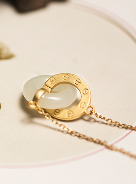 平安扣环项链简约平安扣环