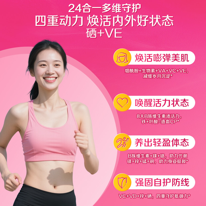 【自营】进口善存男/女复合营养VC维生素200粒成年维生素B助免疫