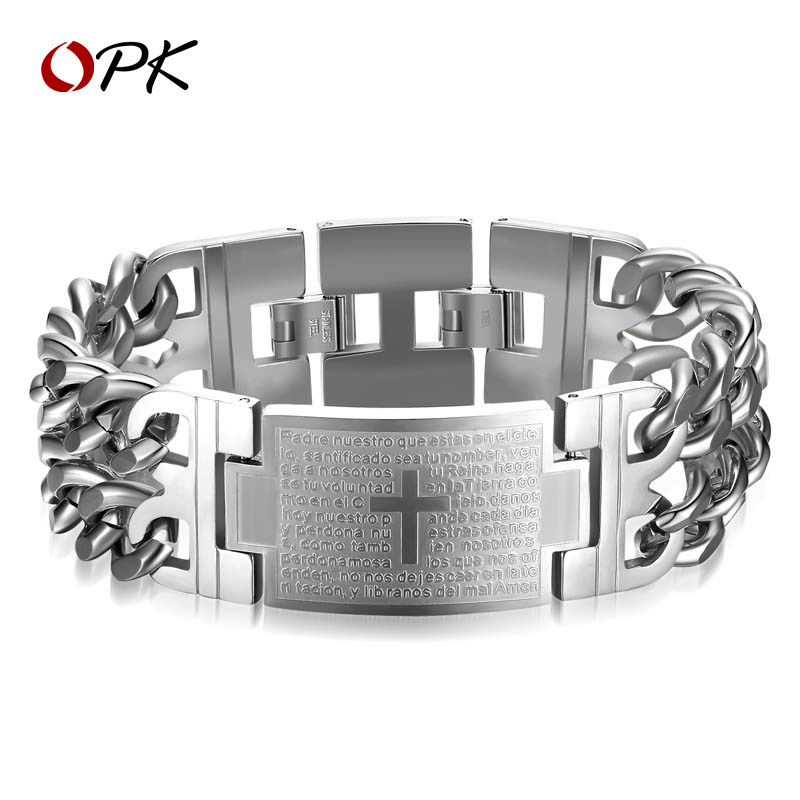 男士十字架韩版潮个性ins小众手镯 OPK手链