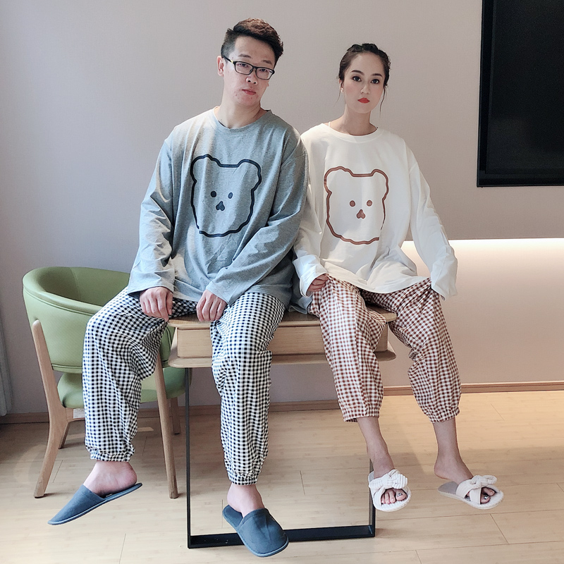 情侣春秋款纯棉长袖男士2022年睡衣 贝慕雪睡衣/家居服套装