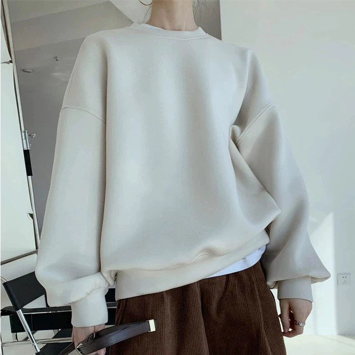 Autumn base flashlight, space long-sleeve, sweatshirt with a round collar, oversize