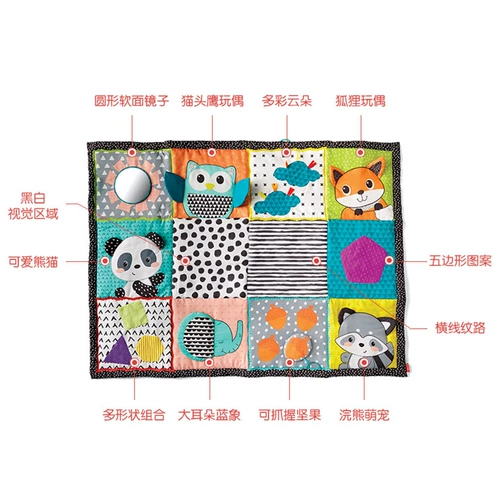 Infantino, познавательный универсальный игровой коврик для ползания, США