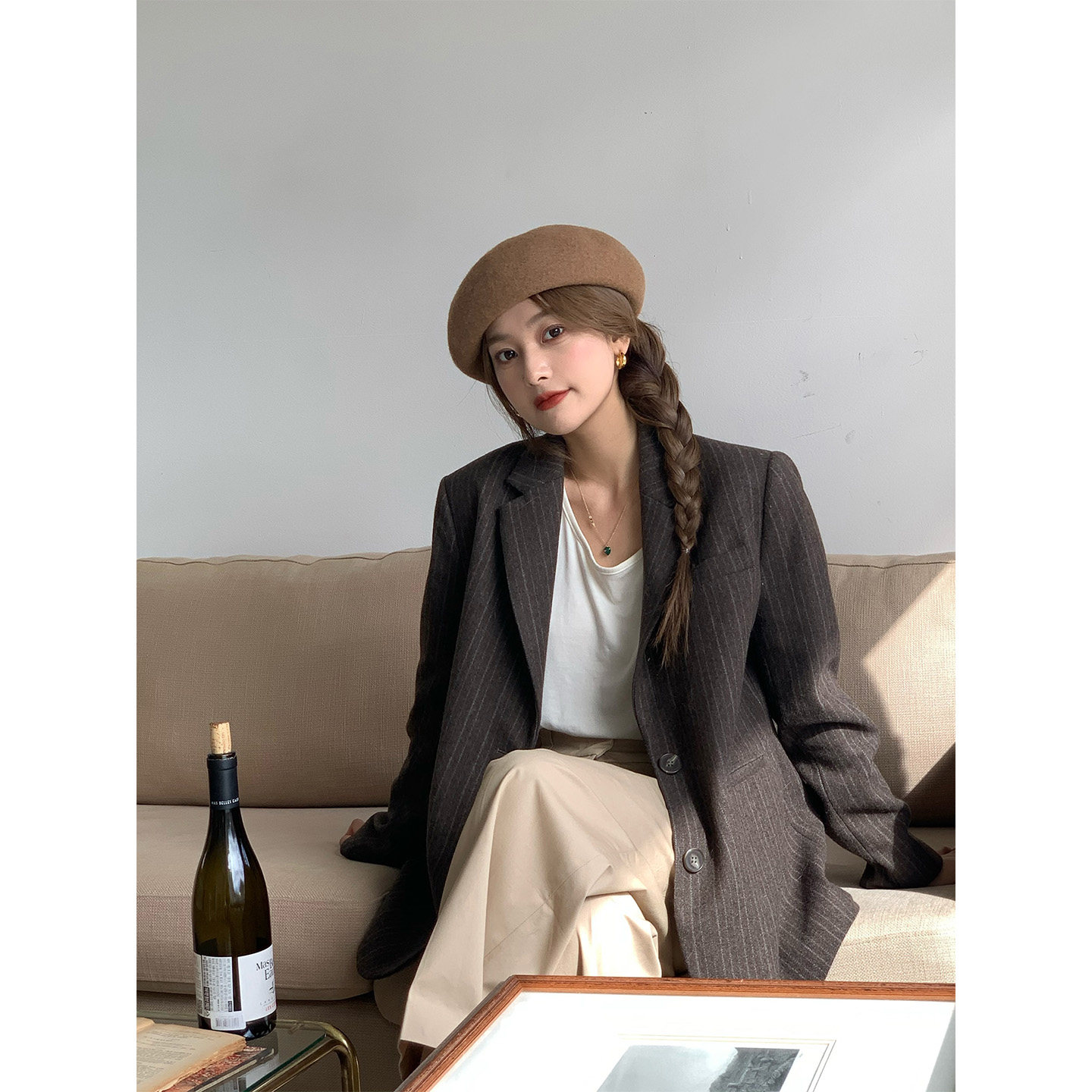 芝士商店~澳洲纯羊毛蓝色贝雷帽女冬季八角帽百搭显脸小画家帽子,淘宝优惠券,粉丝福利购,淘宝优惠卷