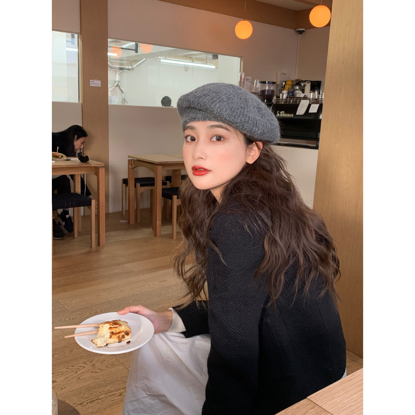 芝士商店~韩系羊毛针织贝雷帽女冬季纯色毛线帽子百搭云朵画家帽,淘宝优惠券,粉丝福利购,淘宝优惠卷