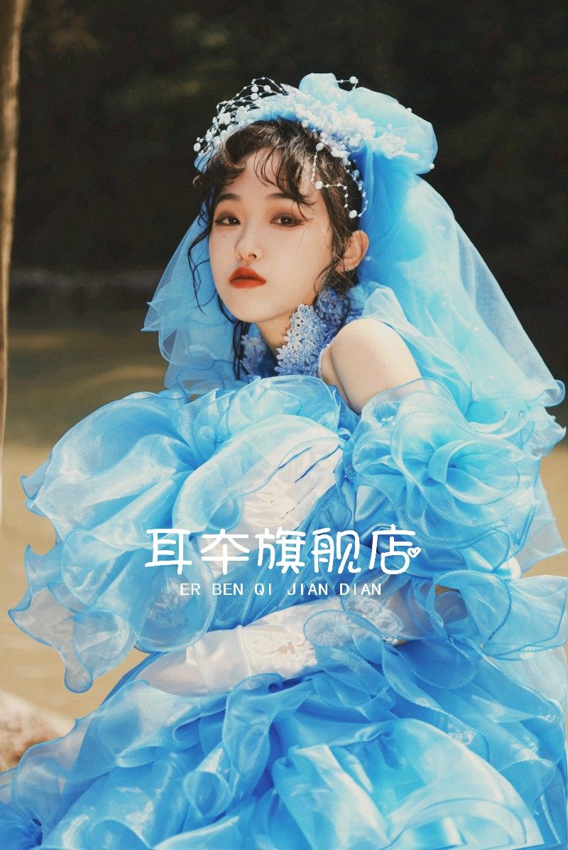 影楼80年代港风vintage复古头纱 耳夲婚纱