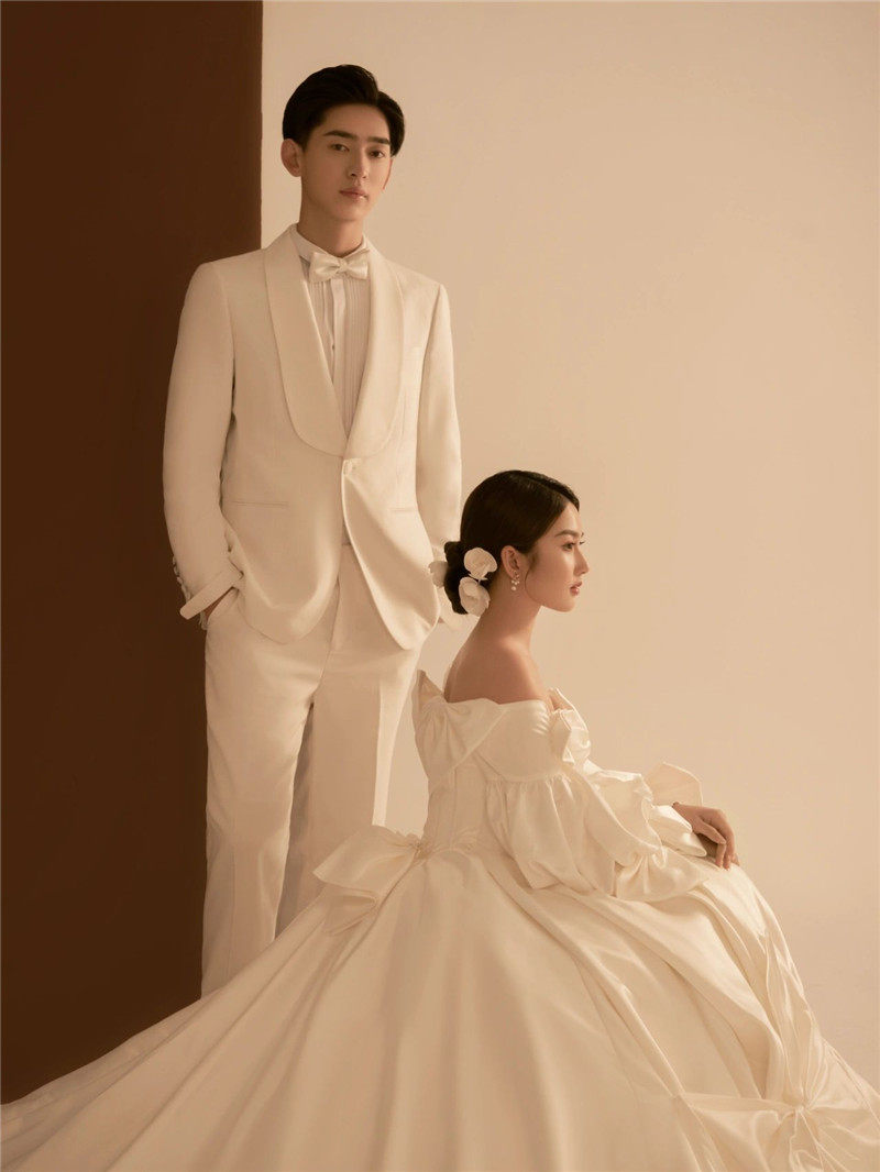 展会新款影楼高定情侣韩版公主婚纱 耳夲婚纱