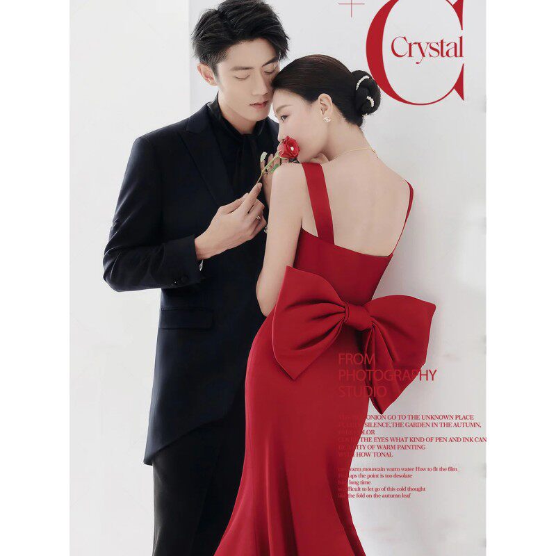 新款影楼主题旅拍时尚情侣写真婚纱 耳夲礼服/晚装