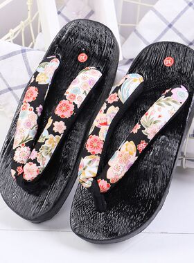 木屐女和服日式拖鞋人字拖鞋草履休闲时尚舒适日系搭配和服的鞋子