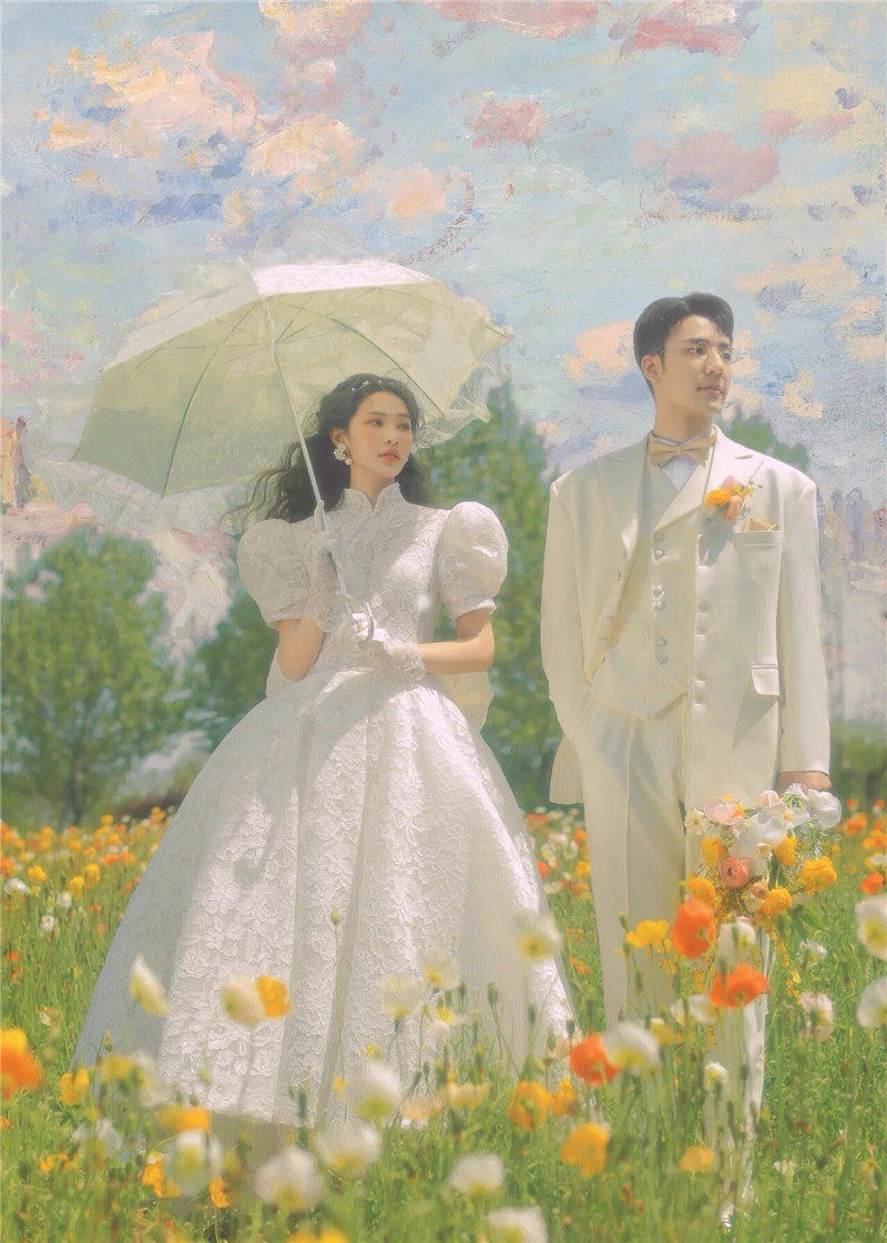 新款影楼韩式公主田园风高定婚纱 耳夲婚纱