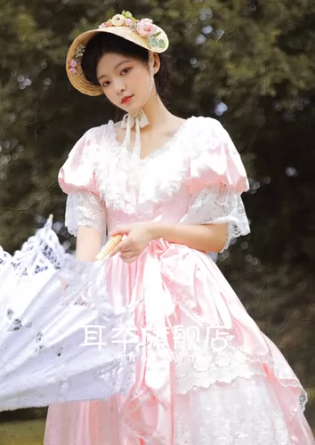 Ретро замок, антикварное розовое свадебное платье, кружевной наряд маленькой принцессы, новая коллекция, французский стиль