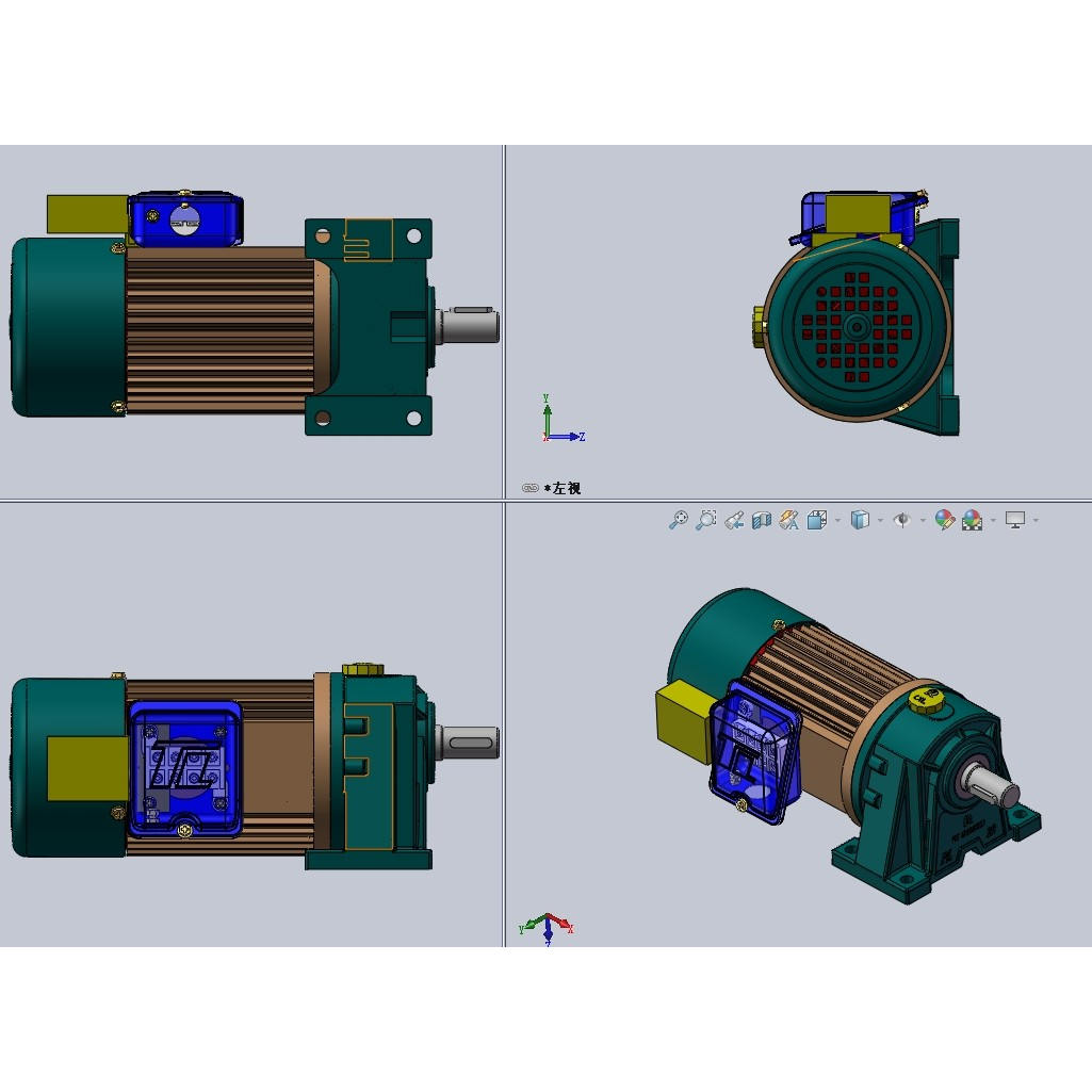 SW立式卧式齿轮减速电机三维模型电机模型3D模型数模减速电机模型 - 图2