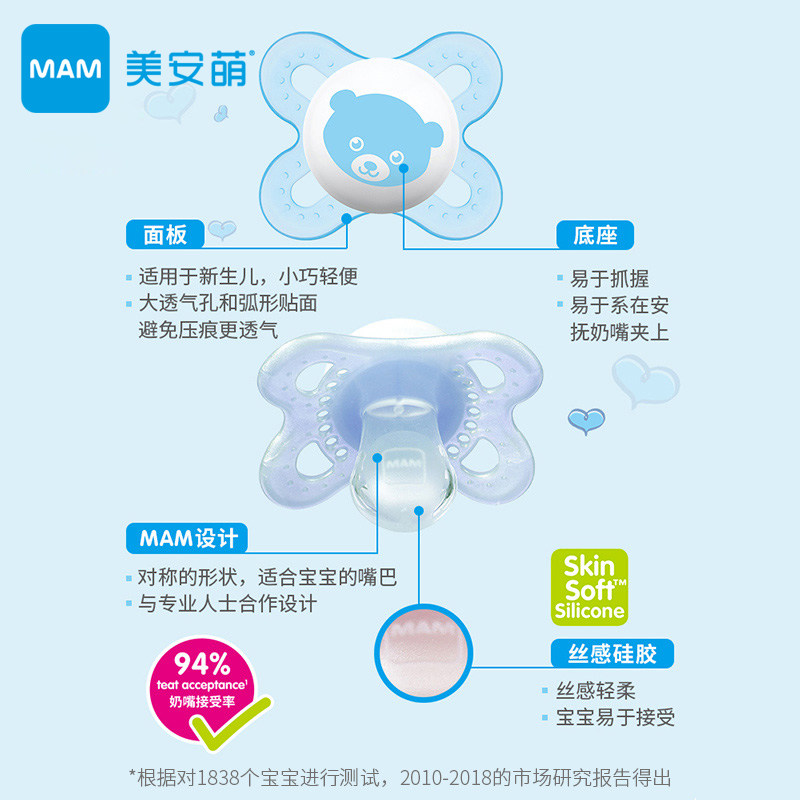 mam美安萌日用初生迷你丝感奶嘴 MAM美安萌母婴奶嘴/安抚奶嘴