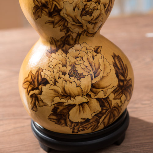御如意大葫芦摆件烙画手工艺家居摆件礼品赠送天然木葫芦客厅玄关 - 图2