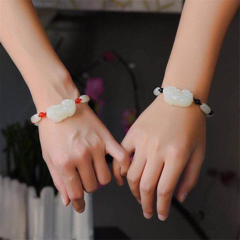 天然和田玉貔貅手链招财转运手链编织黑绳红绳情侣男女款手链饰品,淘宝优惠券,粉丝福利购,淘宝优惠卷