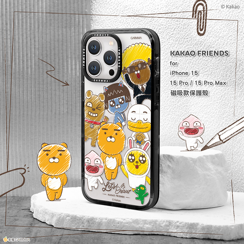 KAKAO联名正品屁桃Ryan熊可爱卡通iPhone15Promax手机壳硅胶防摔全包适用苹果15Pro保护套支持MagSafe磁吸女 - 图1