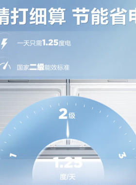 美的518L卧式零下26度速冻冰柜