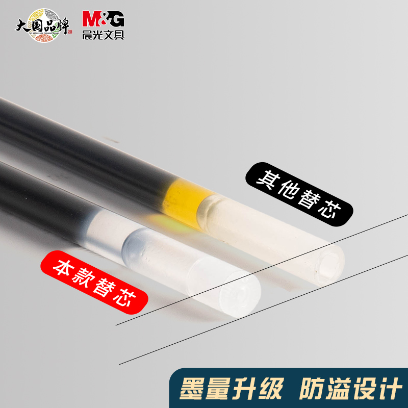 Morning light excellent product st pen head press gel pen refill 2602 black st head 0.5 push type gourd head press gel pen refill quick dry st type water pen refill spring black pen replacement black refill