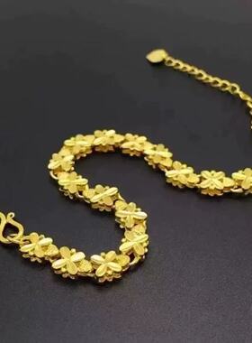 金店同款四叶草爱心金色仿真手链新款时尚高级感气质百搭送礼饰品