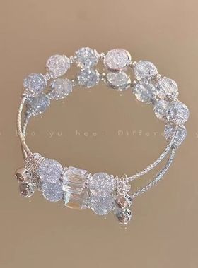 新中式冰裂串珠手链男款潮男高颜值2024新款小众高级感跑环手串