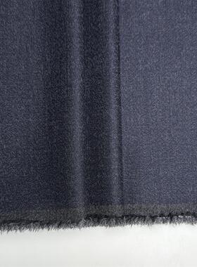 深蓝色精纺西装羊毛纯色定制毛料精纺面料西装西裤大衣马甲布料等