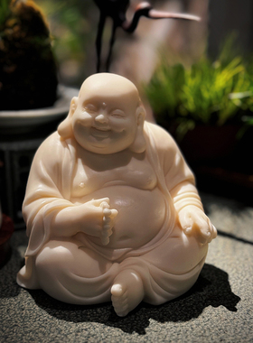 提珠欢喜弥勒佛茶室空间禅意摆件