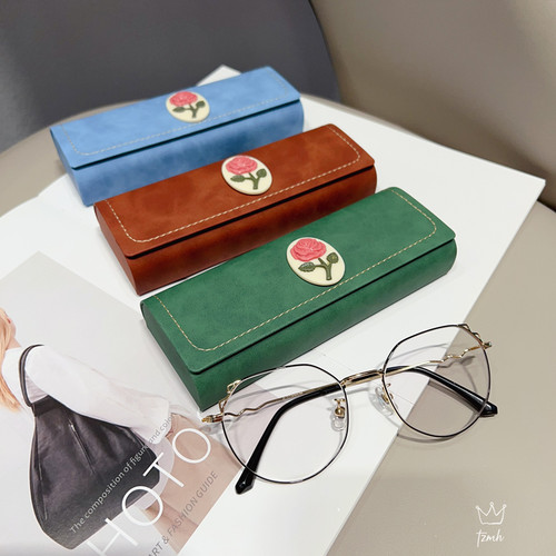 文艺复古抗压便携小清新唯美框架眼镜盒高级感学生墨镜收纳盒新款 - 图1