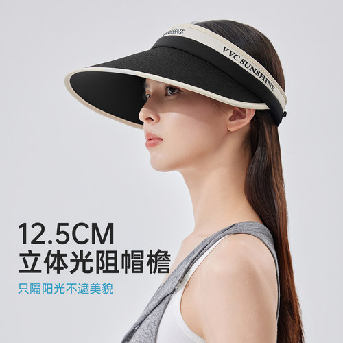 VVC防晒帽女2026春夏新款遮阳大帽檐防紫外线空顶可挎户外太阳帽 - 图1