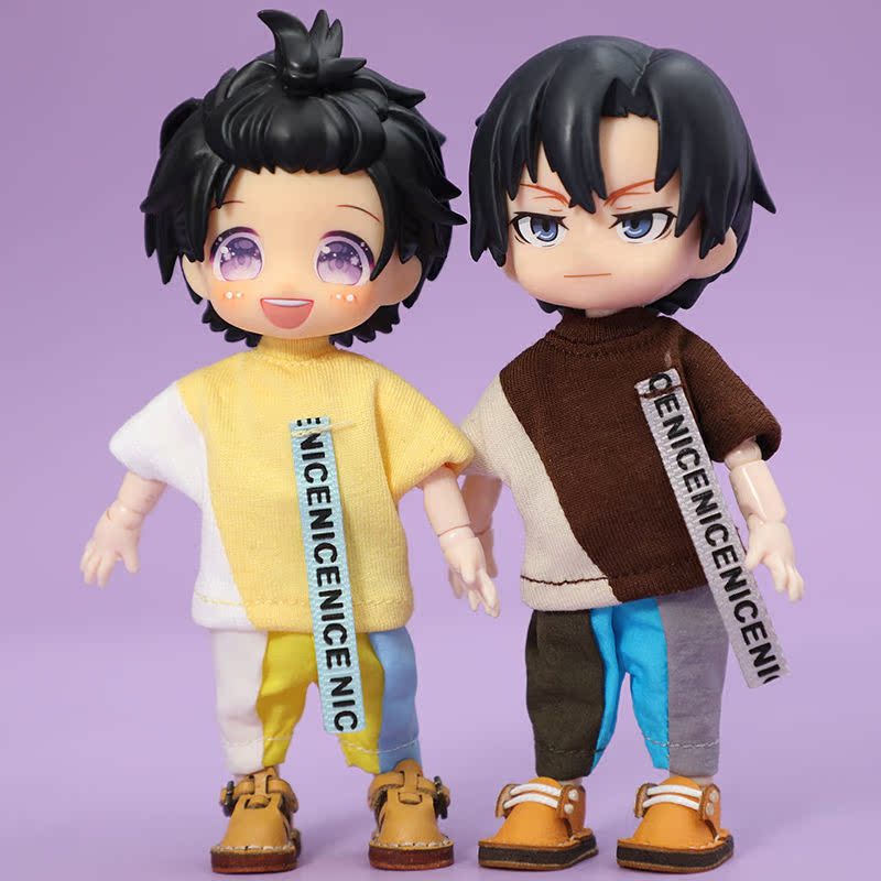 ob11娃衣 拼接T恤休闲套装obitsu11衣服 GSC molly 12分 BJD - 图1