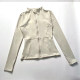 Slim-fitting sports coat with stand-up collar for women with nude look