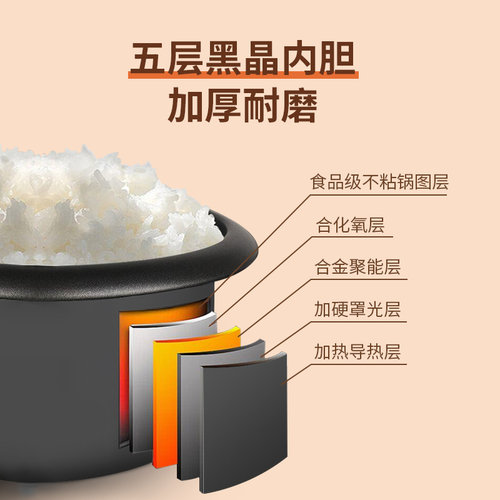 美的电饭煲家用3-4人5升老式电饭锅大容量自动保温官方旗舰店正品 - 图3