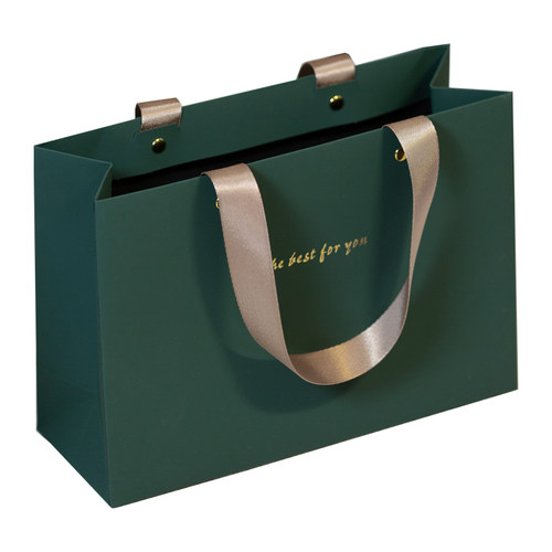 ins风磨砂纹理触感墨绿色高级感简约送礼手提袋礼品袋礼物袋 - 图3