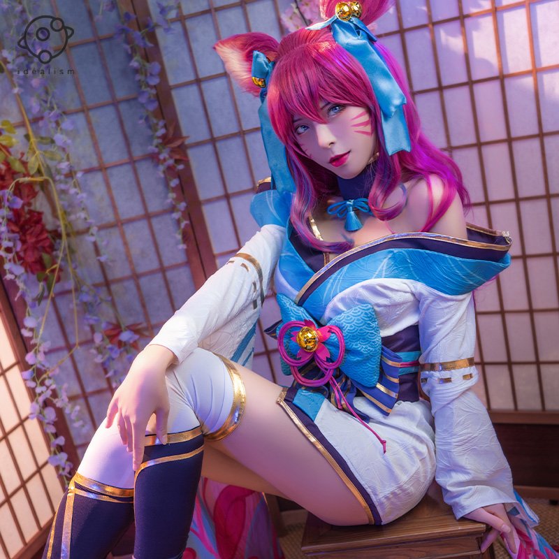 理想英雄联盟 LOL阿狸灵魂莲华cos服九尾狐妖 cosplay服装女-图2