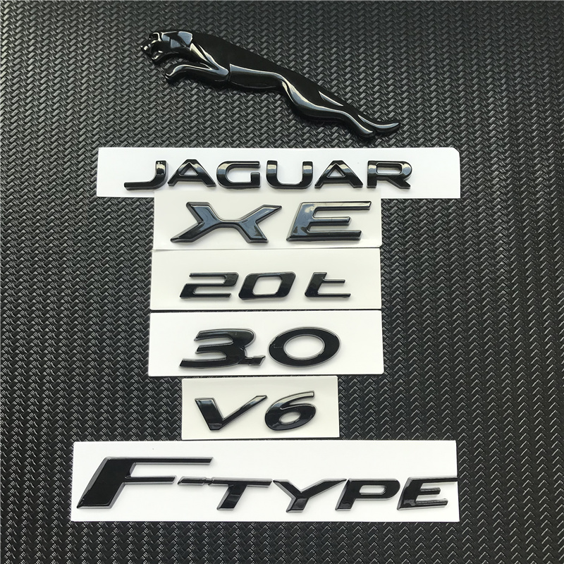 捷豹车标字母标XE XF XJL F-PACE V6 3.0 V8 5.0后尾排量标 AWD标-图1