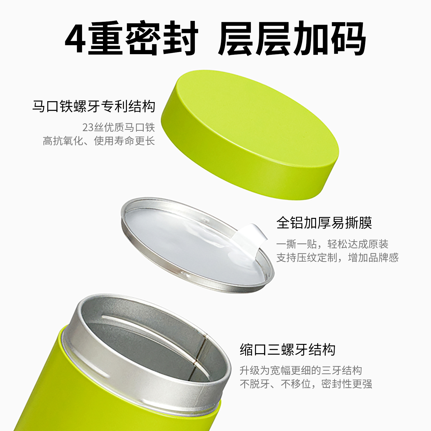 新款小号茶叶罐铝膜易撕密封罐红绿茶茉莉花茶茶通用茶叶包装定制 - 图1