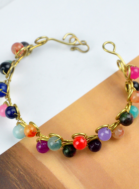 石榴石蜡绳手工编织个性女式手链