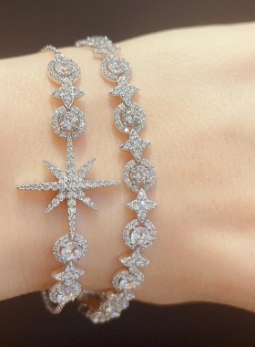 欧若风密镶流星与圆圈手链