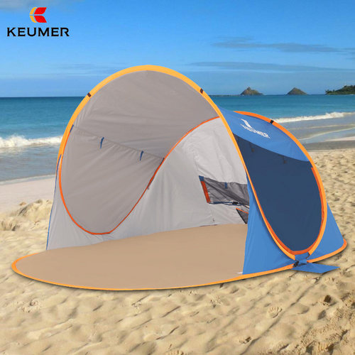 快开沙滩帐篷防晒遮阳户外全自动速开3-4人2人双人情侣钓鱼棚海边 - 图0