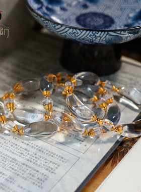 衣锦媚行S925银镀金天然水晶手串