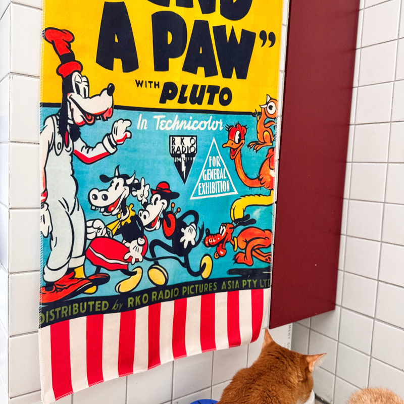 马吉吉 复古米奇海报装饰背景布入门玄关电视柜竖版挂布挂画定制 - 图2